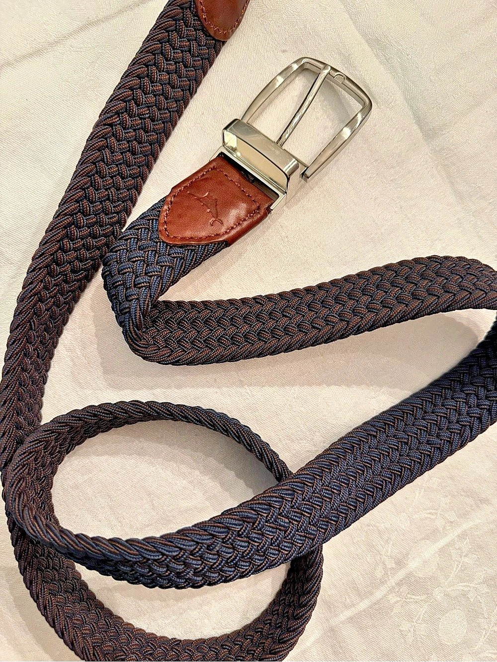 Anderson's Reversible Braided Stretch Belt in Black & Brown Size L/XL